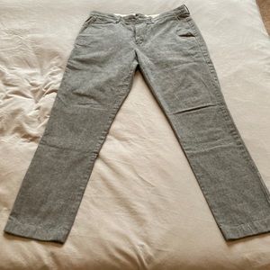 J. Crew Men's 770 Straight Leg Brushed Cotton Twill Pants Gray Size 33 x 32